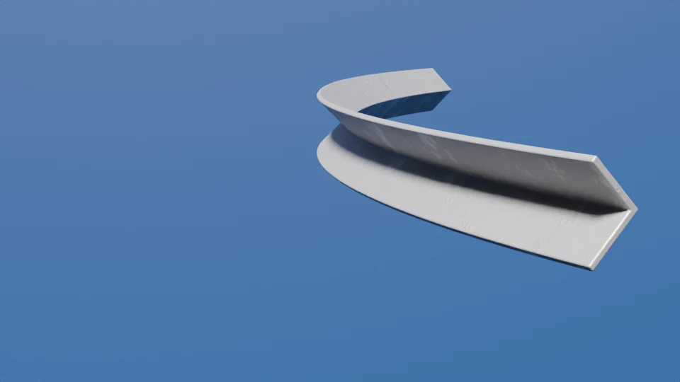 Angle rolled heel-in