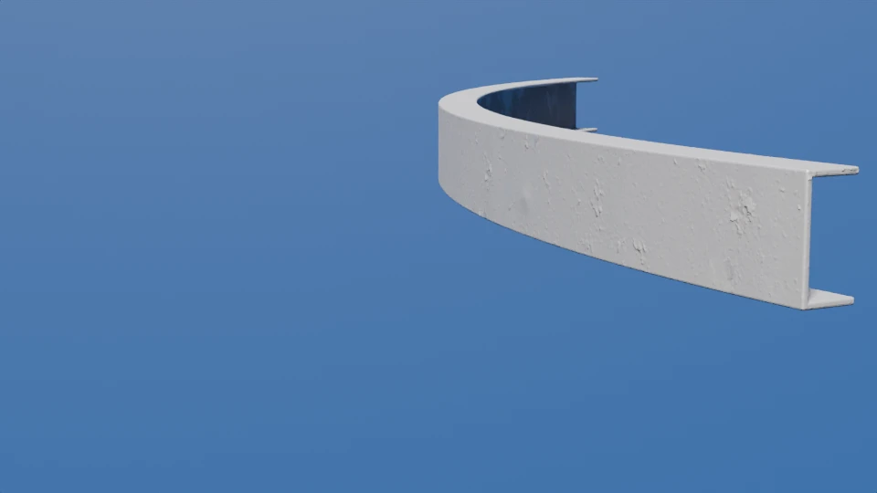 Channel rolled flange-in