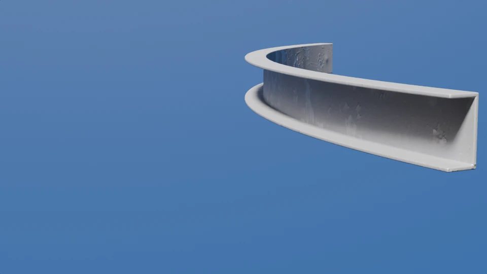 Channel rolled flange-out